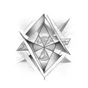 question mark inside a triangle with a flatline under tattoo design idea
