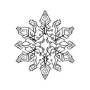 A minimalist snowflake pattern incorporated into a circuit board design tattoo design idea