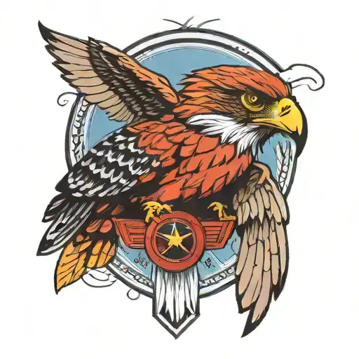 Tuskeegee Airmen and Red-Tailed Hawk tattoo design idea