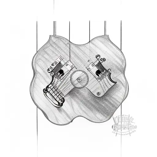 les paul guitar and music items to cover biceps triceps deltoid  tattoo design idea