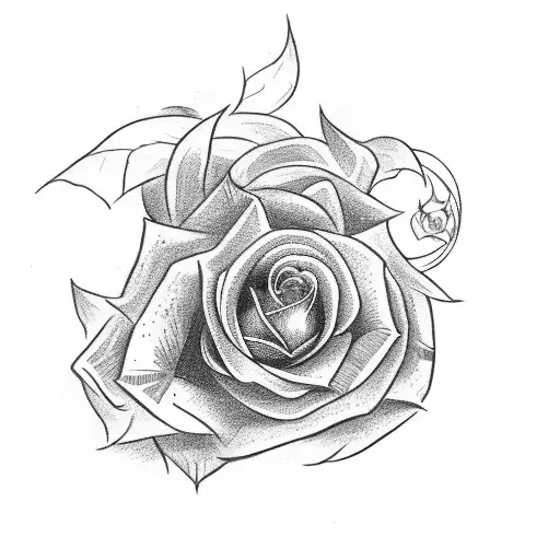 dodge logo with rose vines tattoo design idea