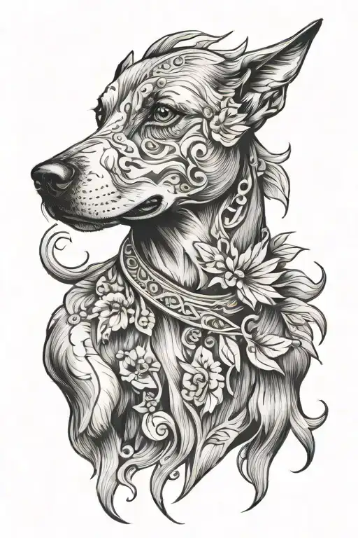 dog breed tattoo design idea