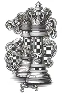 Chess piece king symbol tattoo design idea