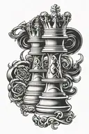 Chess piece king symbol tattoo design idea