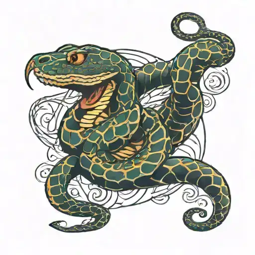 two head snake tattoo design idea