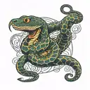 two head snake tattoo design idea