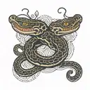 two head snake tattoo design idea