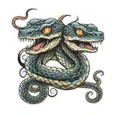 two head snake tattoo design idea