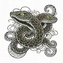 two head snake tattoo design idea