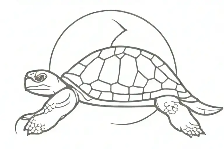 turtle on a surf board tattoo design idea