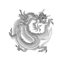 curled chinese dragon tattoo design idea
