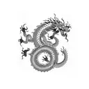 curled chinese dragon tattoo design idea