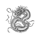 curled chinese dragon tattoo design idea