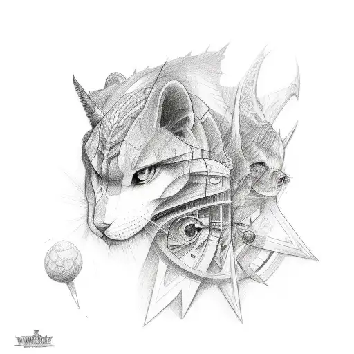 Incorporate a pencil and paintbrush crossed together in a sketch style tattoo tattoo design idea