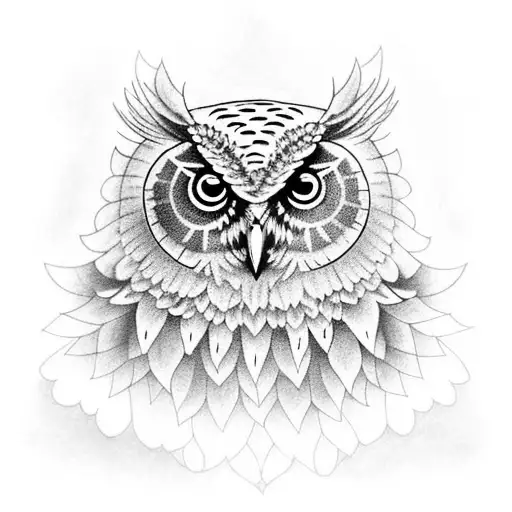 Black and Grey Owl Mandala Tattoo Sleeve Tattoo Idea  BlackInk