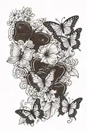 A whimsical tattoo design combining chocolate and butterflies, with a touch of romance tattoo design idea
