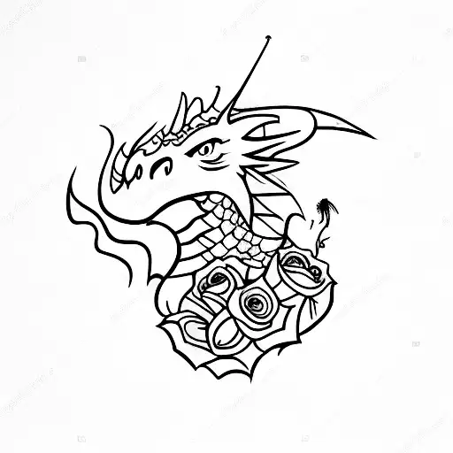 narrow spine tattoo with a dragon, books, roses, poppies, cowboy hat, sailboat, and severus snape tattoo design idea
