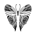 feather elephant butterfly tattoo design idea