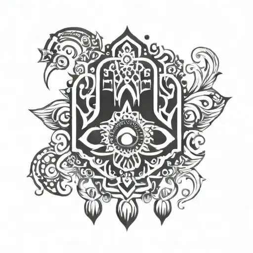 hamsa symbol tattoo design idea