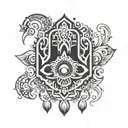 hamsa symbol tattoo design idea