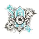 hamsa symbol tattoo design idea