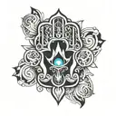 hamsa symbol tattoo design idea