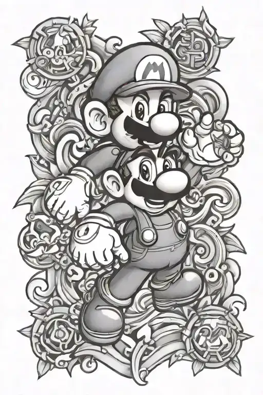 Mario tattoo design idea