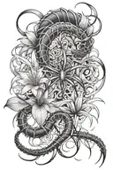 tokyo ghoul centipede and spider lily tattoo design idea