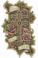 psalm 23 1 with a cross tattoo design idea