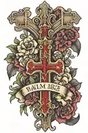 psalm 23 1 with a cross tattoo design idea