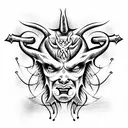 Satan tattoo design idea