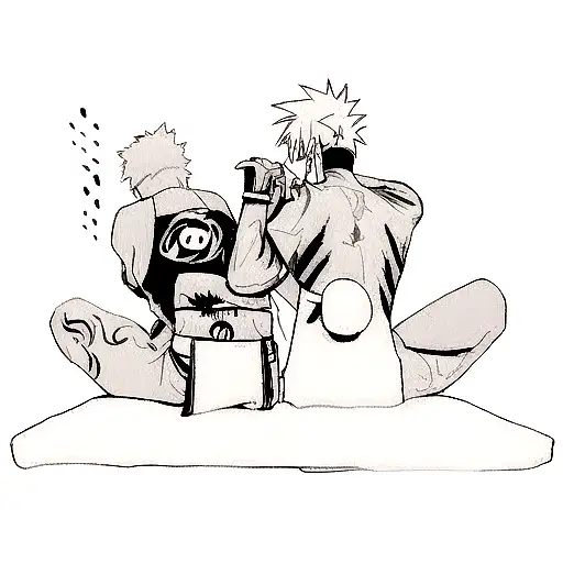 Black and white fine lines tatto design medium KAKASHI VS HIDAN NARUTO ANIME tattoo design idea