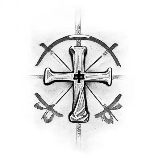 italian bible verse and a cross which represents a dead person tattoo design idea