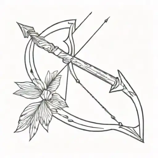 bow and arrow weapon tattoo design idea