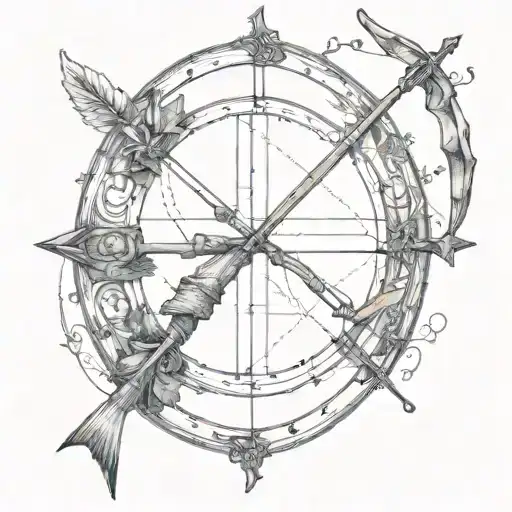 bow and arrow  tattoo design idea