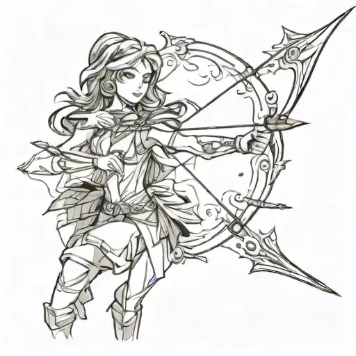 bow and arrow  tattoo design idea