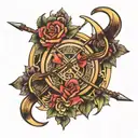 bow and arrow weapon tattoo design idea