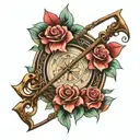 bow and arrow weapon tattoo design idea