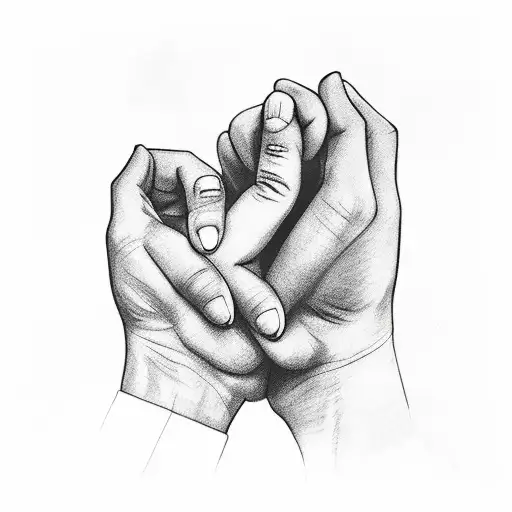 two empty open hands facing the viewer tattoo design idea