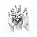 two empty open hands facing the viewer tattoo design idea