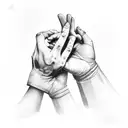 two empty open hands facing the viewer tattoo design idea