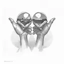 two empty open hands facing the viewer tattoo design idea