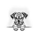 Gemma is cursive with puppy paws tattoo design idea