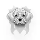 Gemma is cursive with puppy paws tattoo design idea