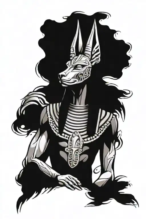 anubis egiptian god tattoo design idea