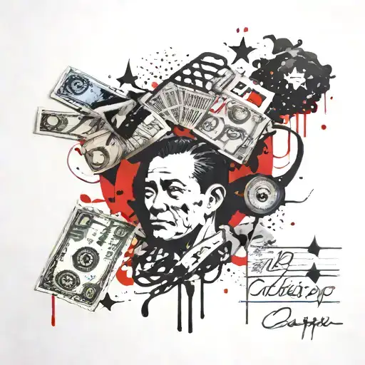 money and Casper  tattoo design idea
