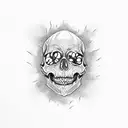 scary skulls inside purple fire   tattoo design idea