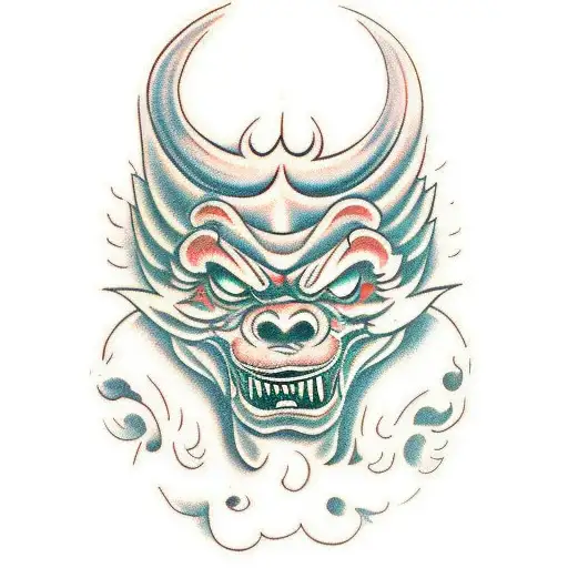demon oni tattoo design idea
