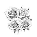 Two daughters names time and date of birth in clocks with roses  Maddison 30-12-2021 time 3.15  Mackenzie 19-12-2023 tim tattoo design idea