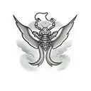 Scorpion with wings tattoo design idea